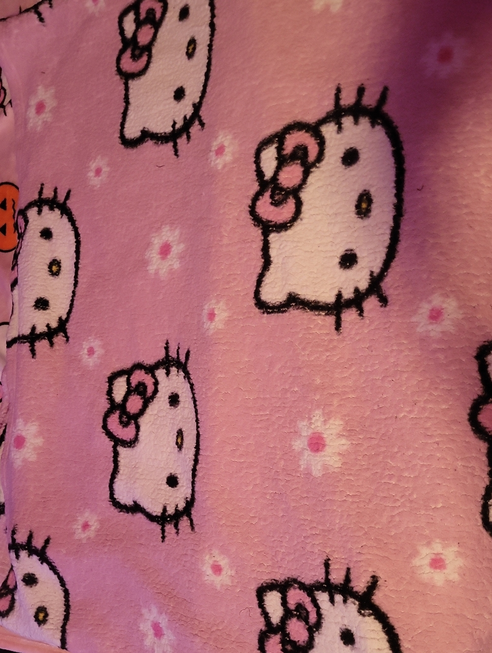 Hello Kitty Pink Flower Sherpa Blanket